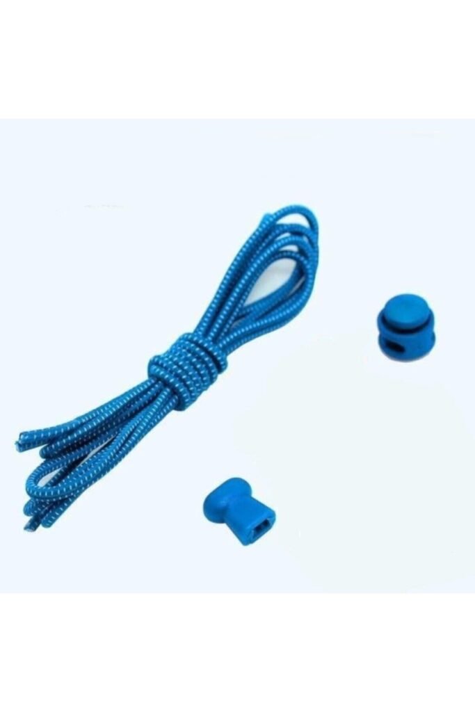 SHELAX Elastische Schnürsenkel mit Verschluss, ohne Binden – 3,2 mm rund – Blau