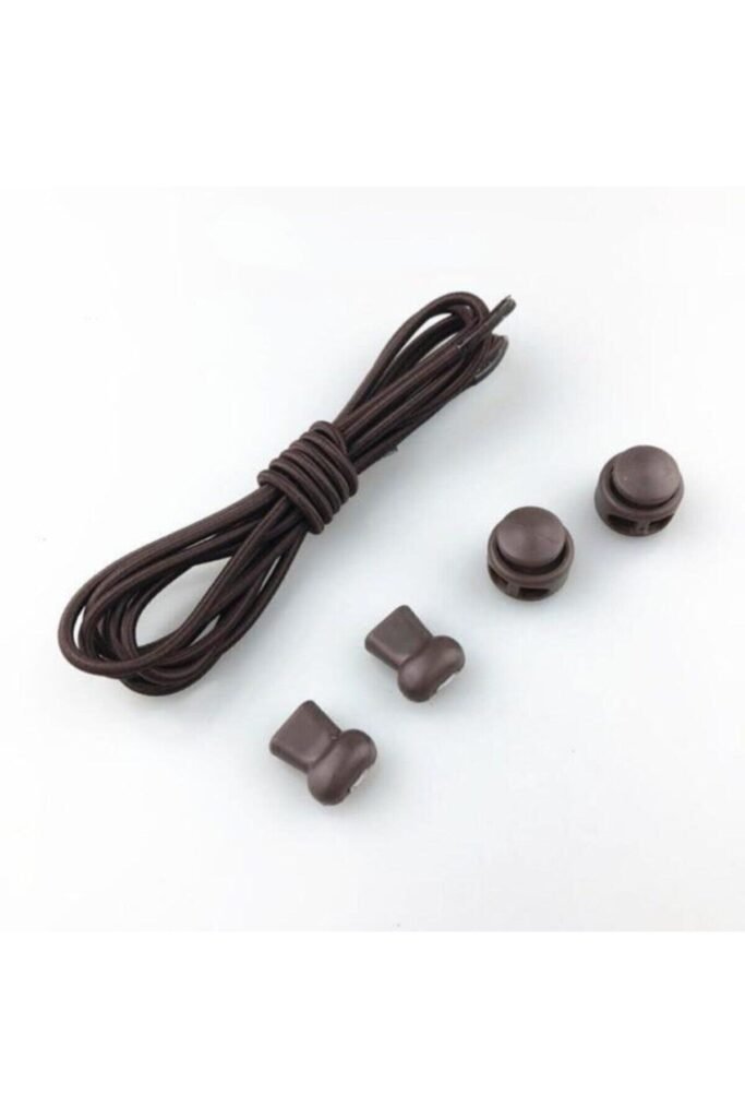 Unisex Kahverengi Akıllı Kilitli Elastik Ayakkabı Bağcık / Elastic Shoelace Brown Round