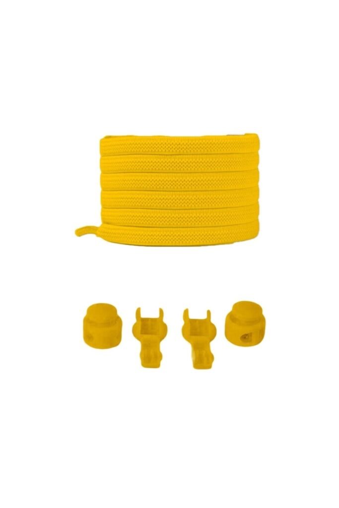 Hardal Yassı Akıllı Kilitli Elastik Ayakkabı Bağcık / Elastic Shoelace Mustard Flat