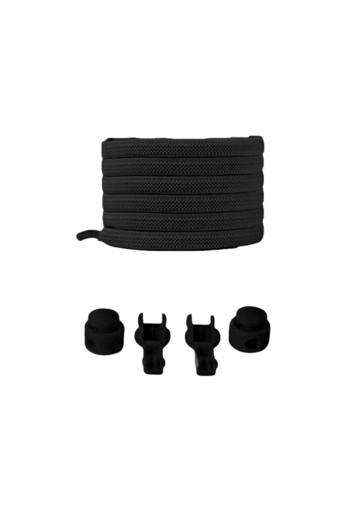 Antrasit Yassı Akıllı Kilitli Elastik Ayakkabı Bağcık / Elastic Shoelace Dark Grey Flat