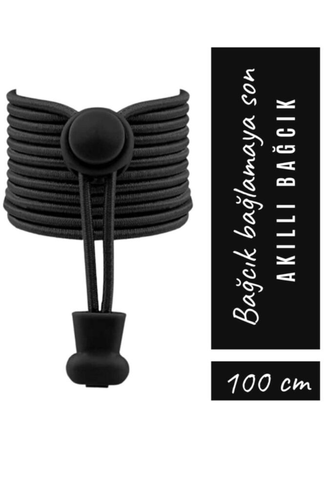 SHELAX Elastic No-Tie Shoelaces with Lock – 3.2 mm Round – Black (Shelax10shoelaces)
