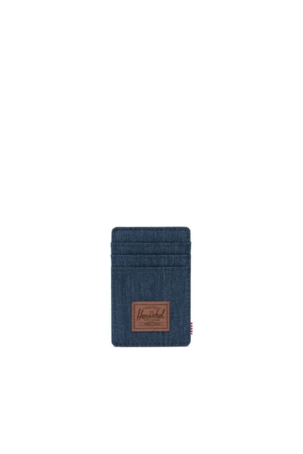 Herschel Картхолдер RFID – Raven Indigo Denim Crosshatch/saddle Brown