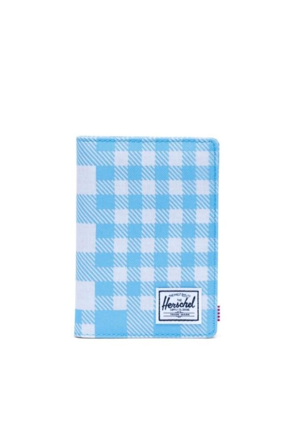 Herschel Raynor Reisepasshülle RFID – Gingham Alaskan Blue