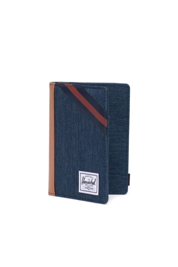 Herschel Raynor Обложка для паспорта RFID – Indigo Denim/synthetic Leather Stripe Peacoat/picante